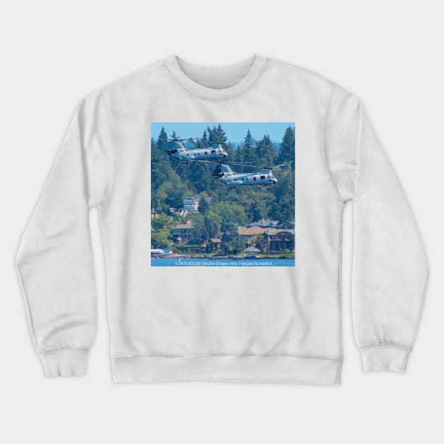 CH-46 Sea Knight Swan Song 2014 Crewneck Sweatshirt by acefox1